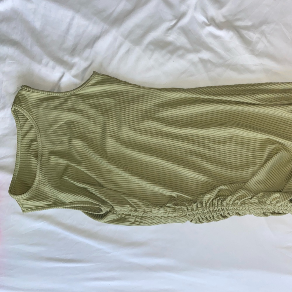 SOLD M OLIVE BODY CON MIDI DRESS